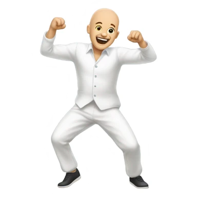 Bald man dancing sticker