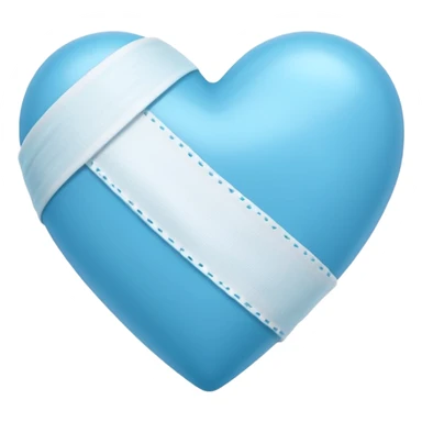 blue heart with a bandeide sticker