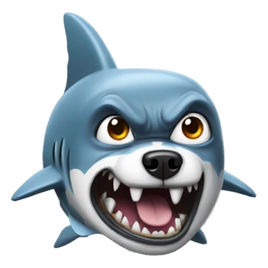 dog wearing shark costume angry  sticker
