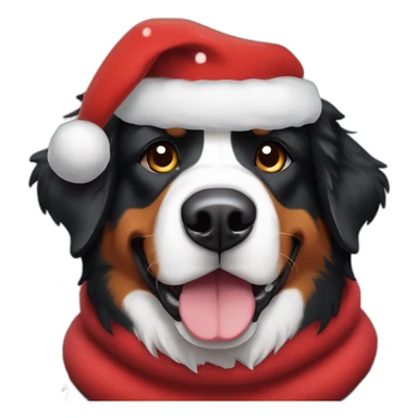 Bernese Mountain dog santa klaus sticker