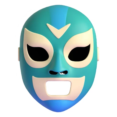 forest green, cream, and Carolina blue luchador mask sticker