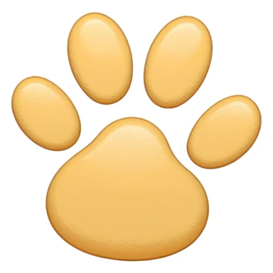 a very light pale pastel orangey yellow pawprint sticker