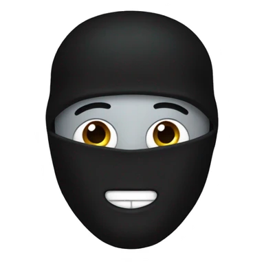 kanye with a black balaclava in black mask and silver grillz on teeth sticker