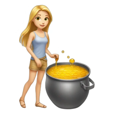 Beauty-caucasian-full-body-Girl and the pot of honey sticker