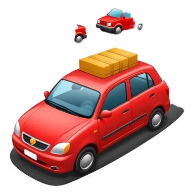 create a realistic emoji showing a logistic car in a trafic situation sticker