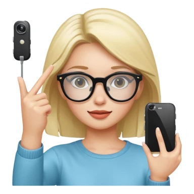 A girl clicking a selfie with cool glasses on  sticker