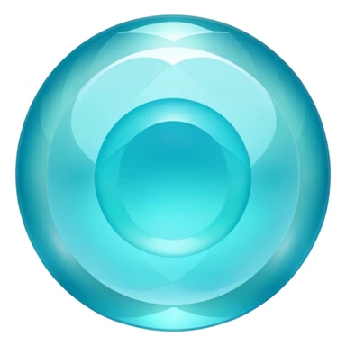 Round cut smithsonite gemstone with aqua blue color and holographic color play sticker