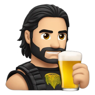 Seth Rollins wwe qui boit une bière sticker