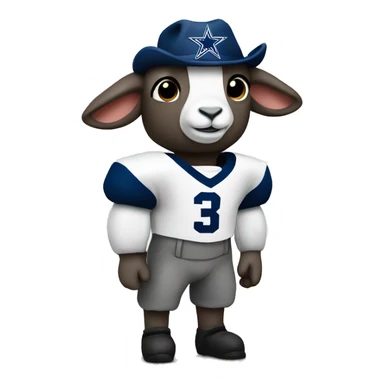 lamb wearing cowboys 88 football jersey sticker