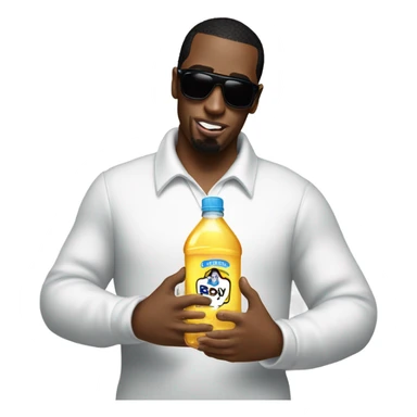 P Diddy holding a bottle that clearly says baby oil  sticker