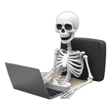 Tired Skeleton with laptop sticker