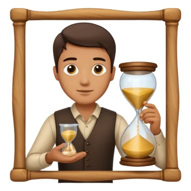 man holding hourglass sticker
