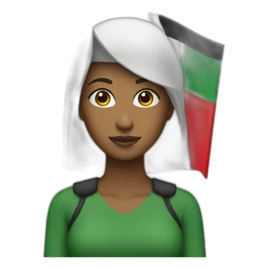 Woman with a Palestinian flag visor  sticker
