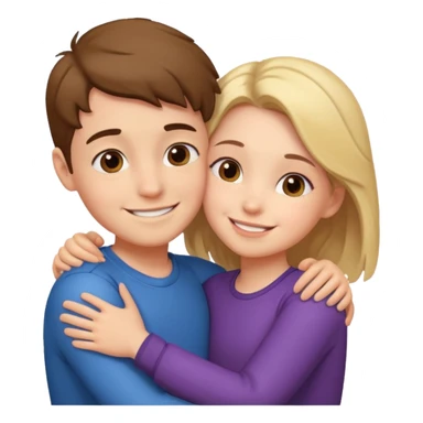 Boy and girl hugging each other in love sticker