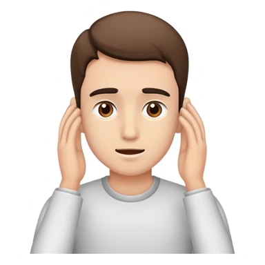 young man hearing defect sticker