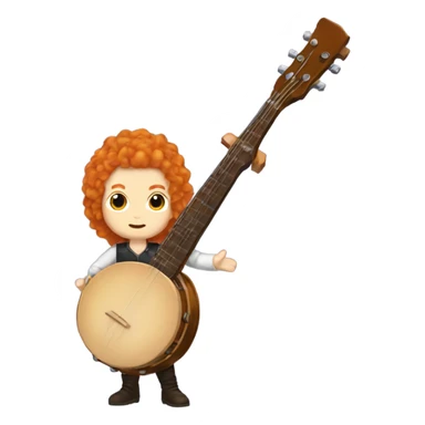 Vivaldi ginger wig chibi standing banjo  sticker