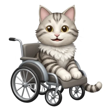 disabled cat in cat wheelchair sticker