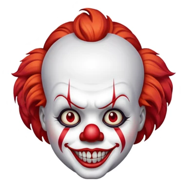 Create a emoji of pennywise.with exact red markings sticker