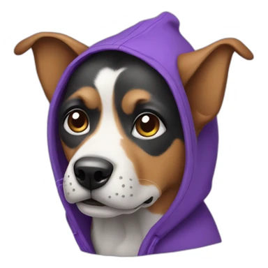dog with purple hoodie sticker