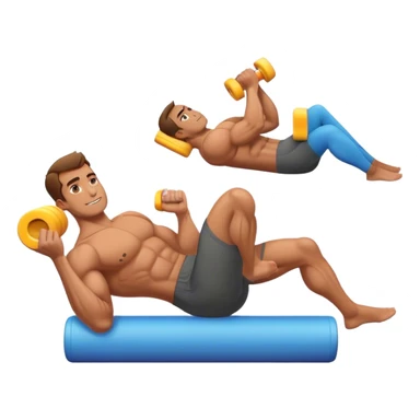 buff guy lying down on foam-oller sticker