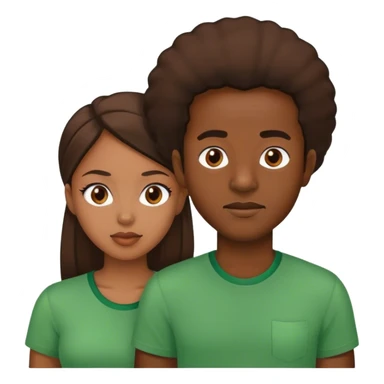 african mand and woman in gree shrt sticker