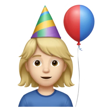 party hatted boy with long hair sticker