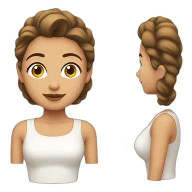 Mujer blanca con pelo corto castaño y pendientes grandes sticker