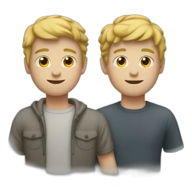 two male white friends standing too close sticker