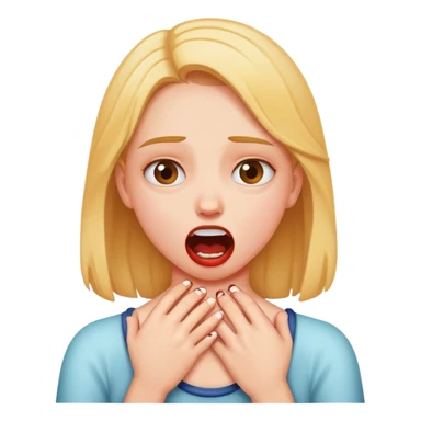 girl choking herself as a joke sticker