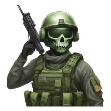 ghost call of duty green sticker