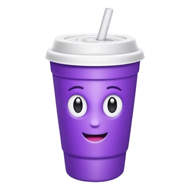 ios styrofoam cup.  purple liquid inside (no straw) (no face) sticker