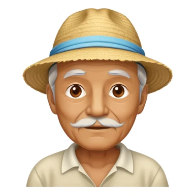old man with beach hat sticker