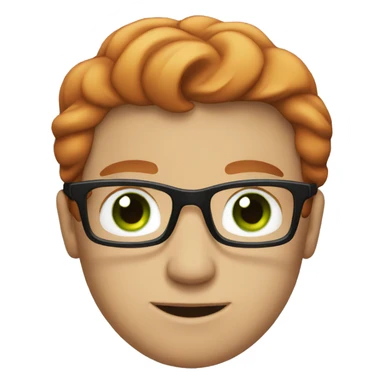 man with red hair and green eyes and glasses sticker
