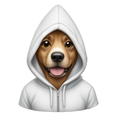 4D Dog wearing a hoodie sticker
