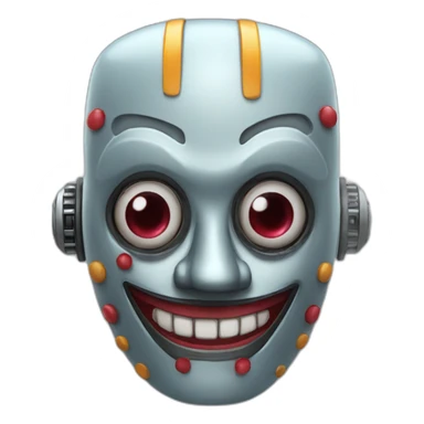 robot clown head sticker