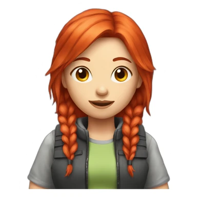 red hair gamer girl sticker