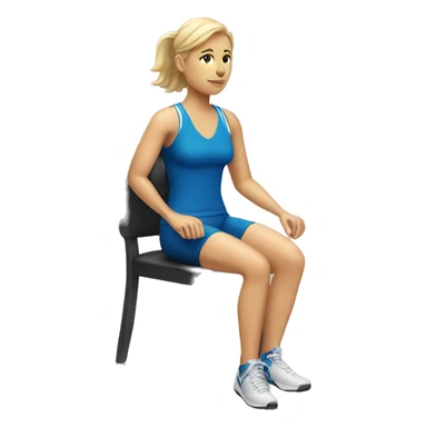 white woman in sport sitting down on a chair sticker