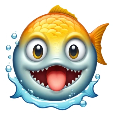 Fish stuffed in the mouth  sticker