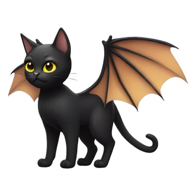 black cat with bat wings sticker