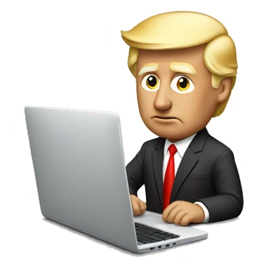 donald trump with laptop sticker