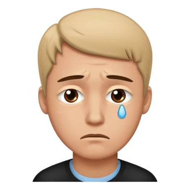 Make a sad face that has a body which is a man sticker