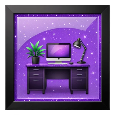 Purple Glitter office sticker