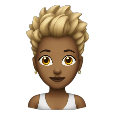 Black woman wearing a Mohawk  sticker