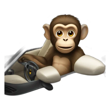 a monkey in a porsche 911 sticker
