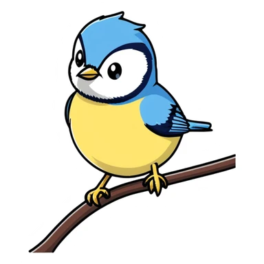Eurasian blue tit bird sticker