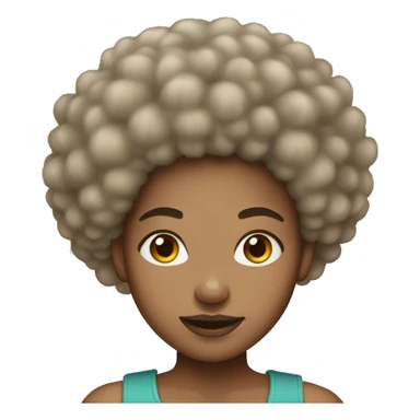 hair afro, light skin, girl sticker