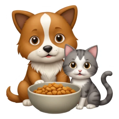 The dog is itching because of fleasThe dog is itching because of fleas, the cat is eating a lot of food from the bowl sticker