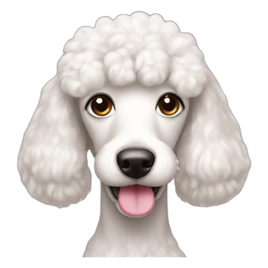 White poodle with pink nose and straight hair sticker