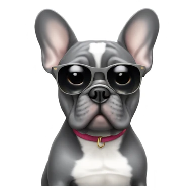 Grey French bulldog in sunglasses  sticker