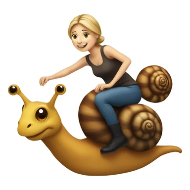 Caucasian Woman riding a snail sticker